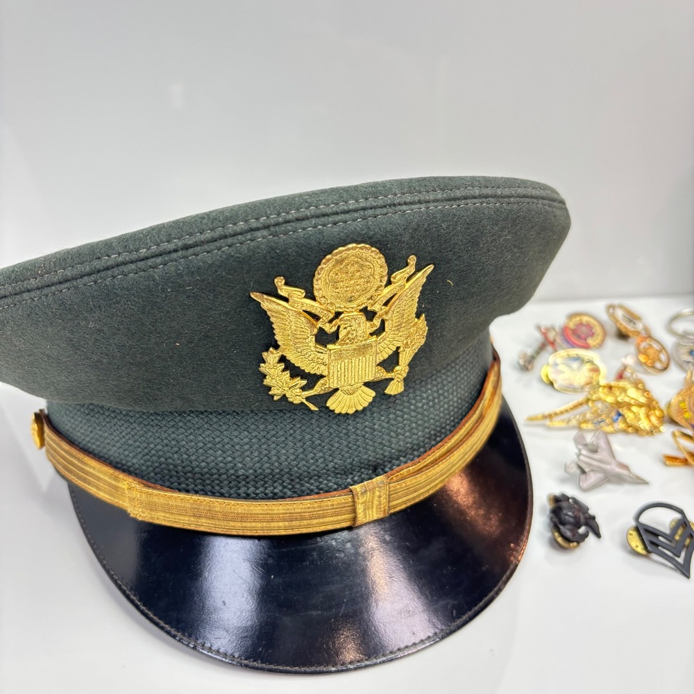 Vintage Military Lot Gold Tone Silver Tone Cap Military Police Pins Cufflink - Picture 2 of 9